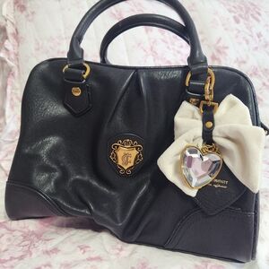 Juicy Couture Black Satchel with Heart Charm